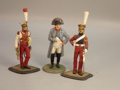 Figurines d'artistes - Empire, 80 mm, Napoléon et 2 lanciers…