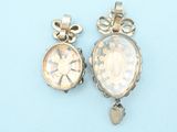 pair of silver and opalite earrings