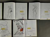 several pages of drawings of a woman in a bikini and a man in a swim suit