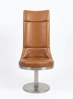 Chaise pivotante à fût tubulaire, socle discoïdal à trous de… (photo 3)