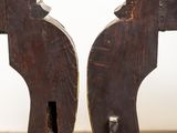 pair of antique wooden chairs in the style of person