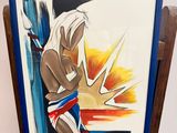 une photo d'un tableau représentant une femme sur un chevalet