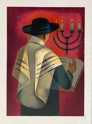 Louis Toffoli - Le Rabbin Lithographie originale sur papier …