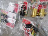 many different types of garden hoses wrapped in plastic bags