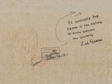an old envelope with a stamp on it with a picture of a plane