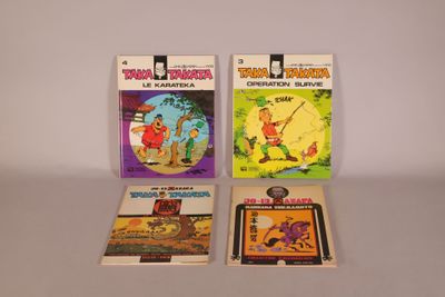 trois livres pour enfants sont alignés sur une surface blanche