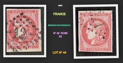 a couple of pictures of a pink stamp with a woman on it
