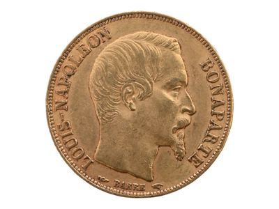 Pièce de 20 francs or Napoléon III tête nue, 1852. Petites u… - Photo 1