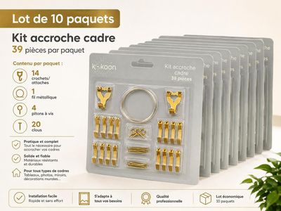 lot de 10 paquets de crochets plaqués or