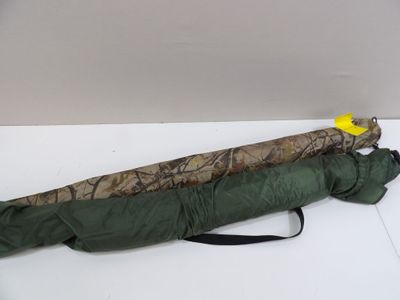 an umbrella that is laying on a table