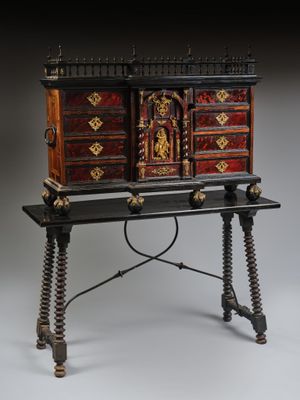 ESPAGNE, XVIIème Cabinet rectangulaire en ébène, placage d'é… - Photo 1