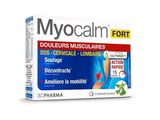 la face avant d'une boîte de comprimés Myocalm Fort sur fond blanc