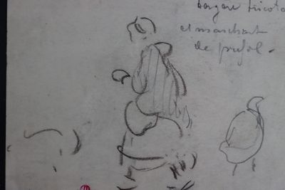 ADLER Jules (1865/1952) - "Bergère marchant de profil", dess…