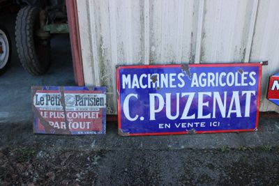 Lot de 2 plaques en tôle émaillée (en l’état) - Photo 1