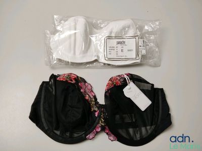 two pieces of underwear are sitting next to each other on a table