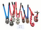 several different types of pipe cutters are lined up on a white surface