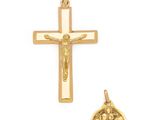 14k yellow gold crucif pendant with jesus on the cross