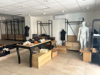 an image of a clothing store with mannequins in the background