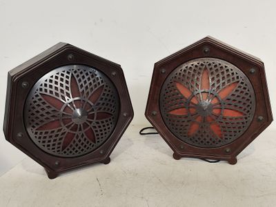 paire de lampes de table Art déco en forme d'hexagones