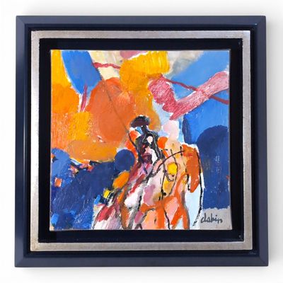 Joël DABIN (1933-2003) La foule à la fiesta, 2002. Huile sur… - Photo 1