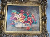 a picture of a painting of flowers in a vase