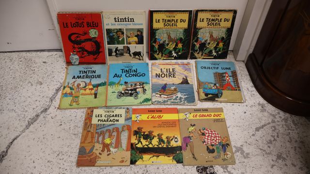 BANDE DESSINÉE – « Les Aventures de TINTIN ». 9 albums. En l’état...