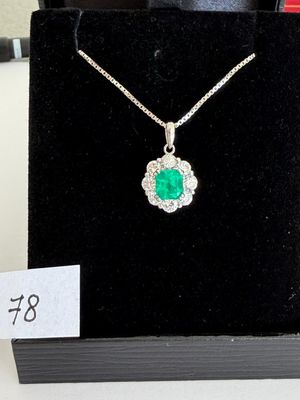 Chaîne en or gris, soutenant un Pendentif en platine 900/°° …