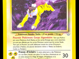 a close up of a pokemon card on a black background