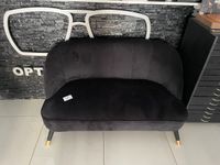1 canapé velours noir 2 places à pieds bois dorés 130x70cm (… (photo 3)