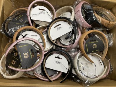 a box full of headphones that are sitting in a box