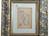 an image of a picture of a picture of a dog in a gold frame