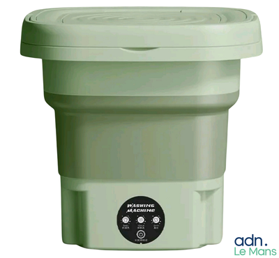 an image of a green trash can with a lid