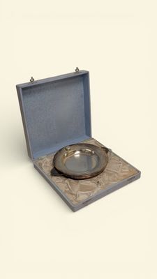 Assiette à bouillie pour enfant en métal argenté, la lèvre à…