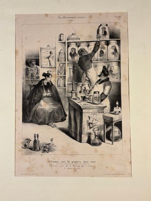 a drawing of a woman and a man in a kitchen