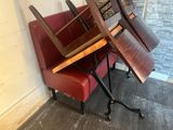 three chairs that are stacked on top of each other
