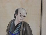 a picture of a painting of a woman in a kimono