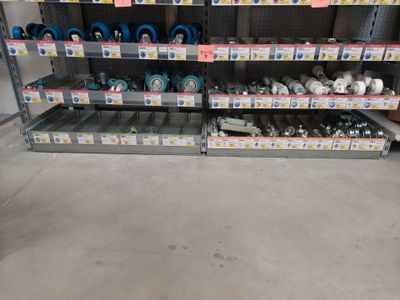 many shelves with different types of tools in the store
