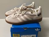 adidas gazelle trainers in white and brown