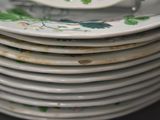 a lot of plates stacked on top of each other