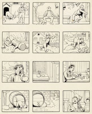 une image représentant une série d'illustrations de bande dessinée mettant en scène un homme et une femme