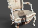 une image représentant une chaise posée sur une surface grise