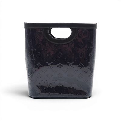 a black bag with a handle on a white background