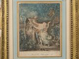 a painting of a woman and a child in a garden