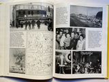 an open book with pictures of people on the pages