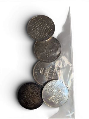 5 Pièces de 100 Fr , argent - Photo 1