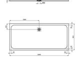 a drawing of a rectangular bathtub with the measurements of the tub