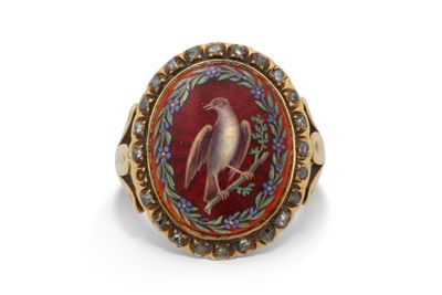 une image représentant une bague sur laquelle figure un oiseau