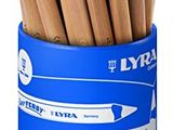 many colored pencils in a blue container on a white background