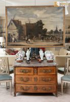 Commode à quatre tiroirs sur trois rangs, dessus marbre, boi… (photo 3)