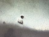 a dog paw print on the metal surface of a sink